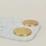 Small Brass & White Marble Serving Board