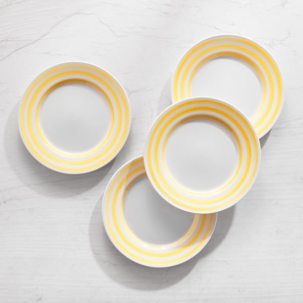 La Vuelta Dessert Plate, White/Yellow