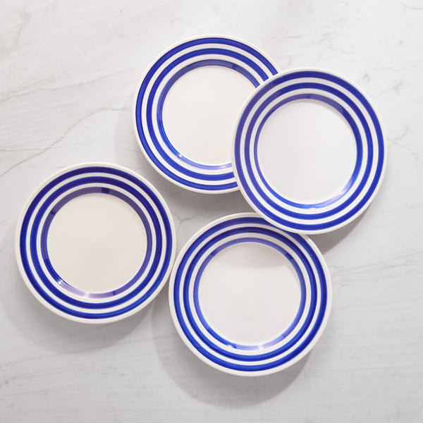 La Vuelta Dessert Plate, White/Blue