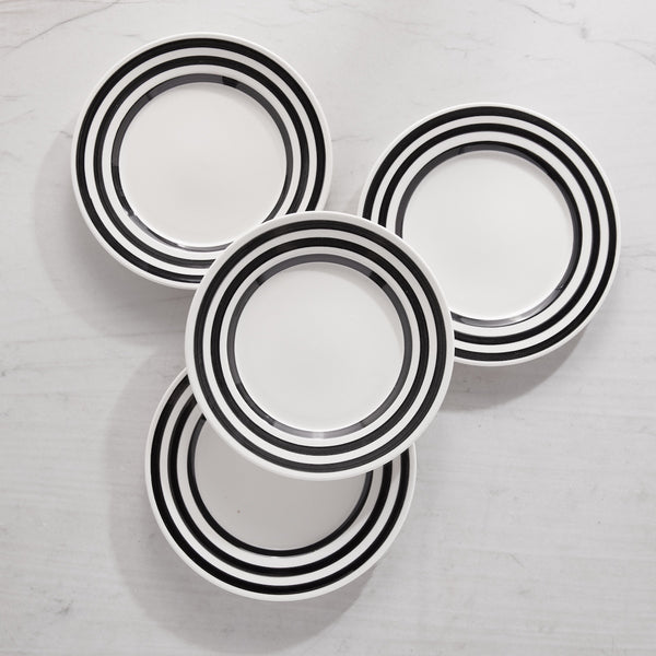 La Vuelta Dessert Plate, White/Black