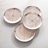 Talianna Lily Pad Plates, White & Gold, Set of 4