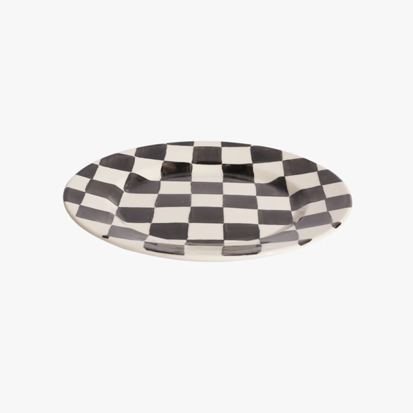 La Vichy Dessert Plate, White/Black