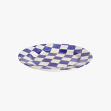 La Vichy Dessert Plate, White/Blue