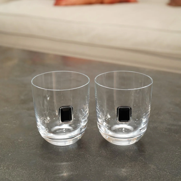Elevo Luna Double Old Fashioned, Obsidian, Set of 2