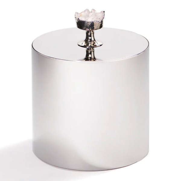 Hospitality Ice Bucket, Silver & Crystal