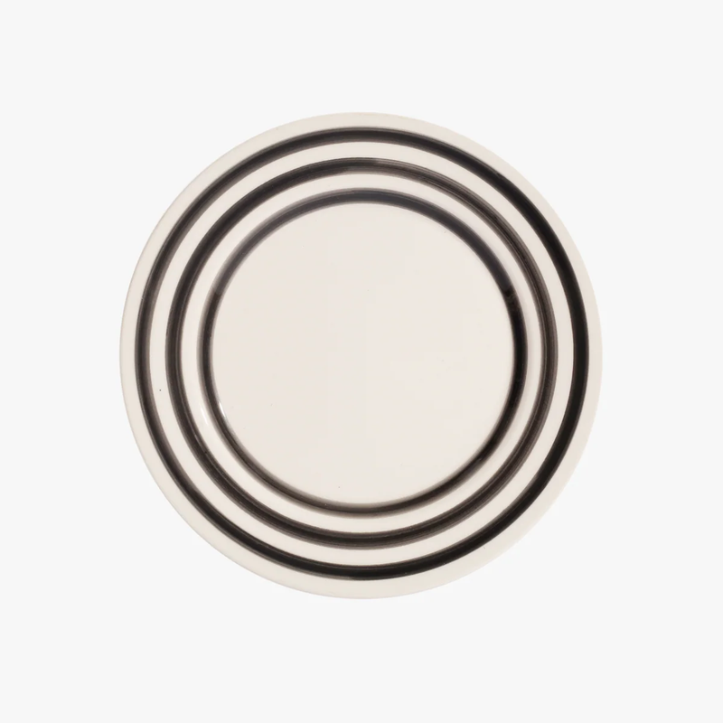 La Vuelta Dessert Plate, White/Black