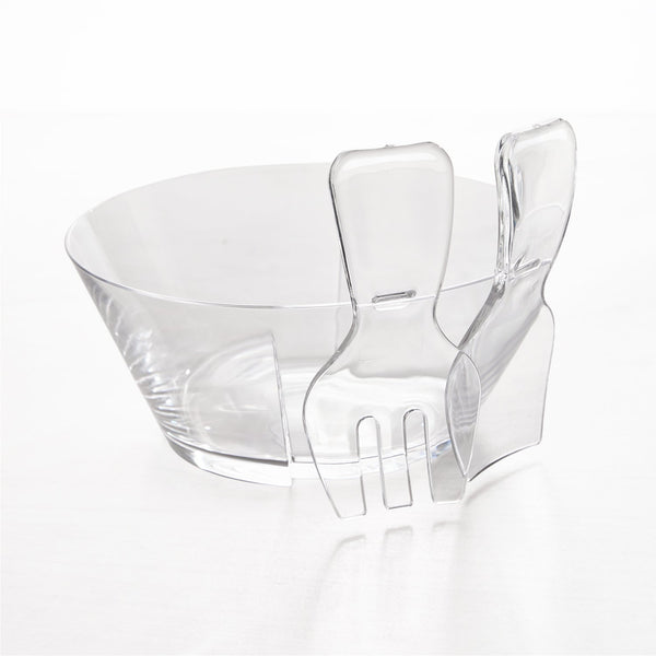 Flumine Crystalline Salad Bowl w/ Servers Claro