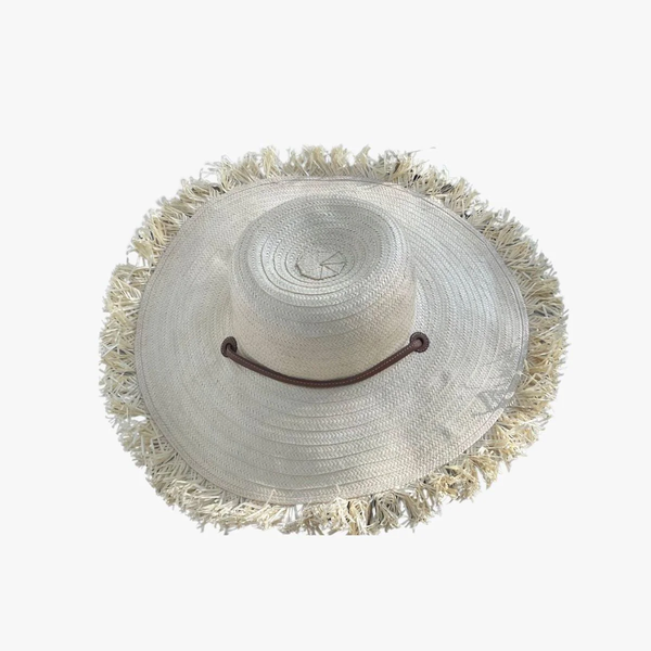 Naufrago Hat in Raffia and Leather