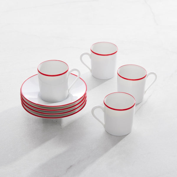 Fine Rouge Limoges Espresso Cup and Saucer