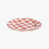 La Vichy Dessert Plate, White/Red