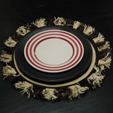 La Vuelta Dessert Plate, White/Red
