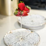 Talianna Lily Pad Plates, White & Gold, Set of 4