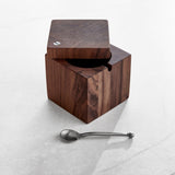 Salt Box with Match Pewter Spoon