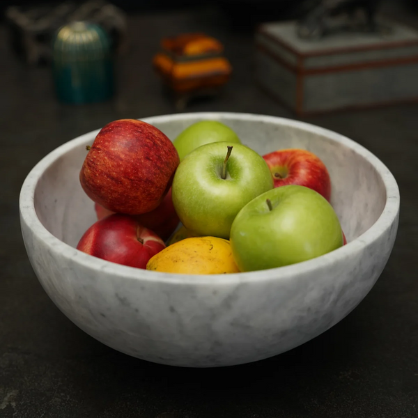 Grande Artisan Marble Bowl White