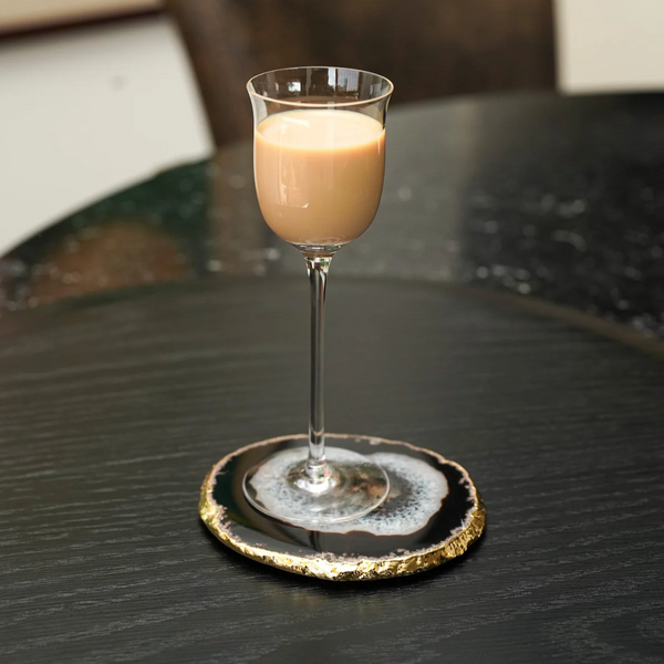 Lumino Coasters, Midnight Agate & Gold, Set of 4
